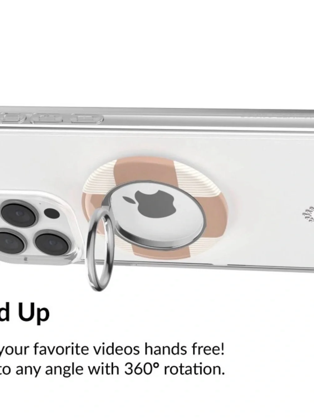 Neutral Beige & White Phone Ring Holder